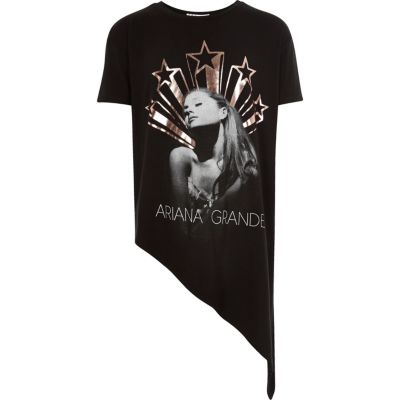 Black Ariana Grande asymmetric t-shirt
